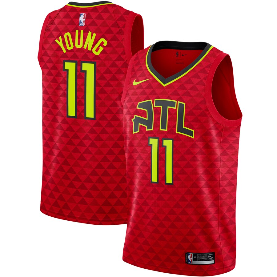 Men's Atlanta Hawks #11 Trae Young Red NBA Stitched Jersey